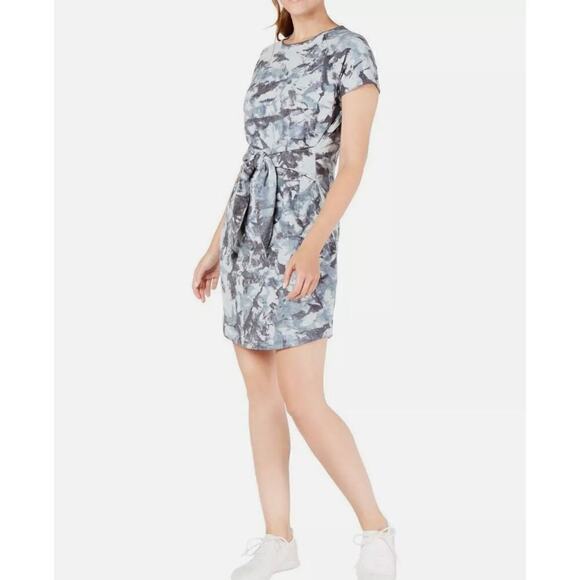 IDEOLOGY Women Medium Blue Tie Dye Short Sleeve Dress NWT - Picture 4 of 6